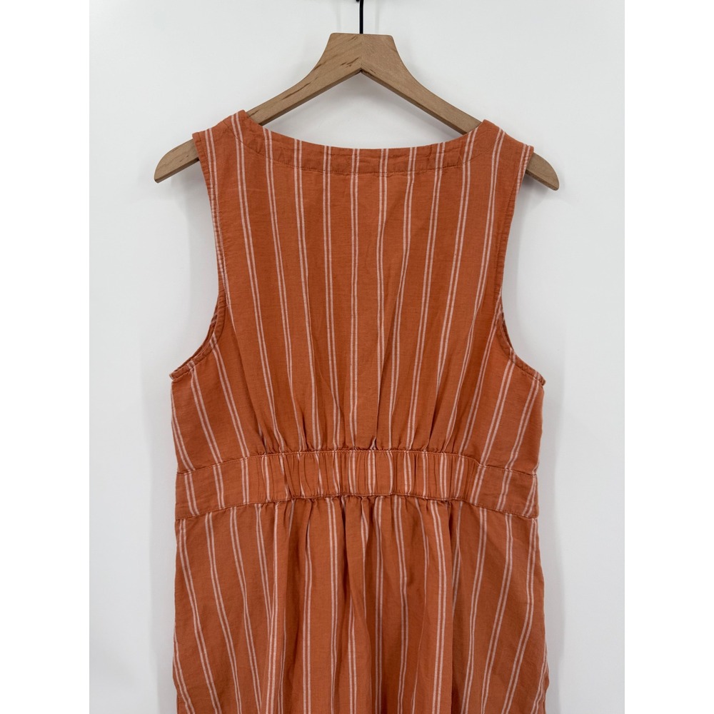 Pact Rust Orange Striped Midi Dress - Picture 7 of 10